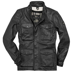 Мотоциклетная кожаная куртка Black-Cafe London Manhattan с регулируемой талией, черный