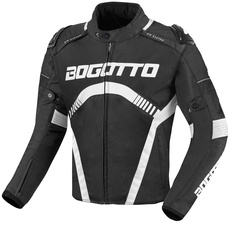 Мотоциклетная текстильная куртка Bogotto Boomerang водонепроницаемая, черный/белый