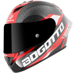 Углеродный шлем Bogotto FF104 SPN с логотипом, красный/черный
