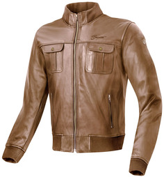 Мотоциклетная кожаная куртка Bogotto Brooklyn с коротким воротником, коричневый