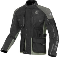 Мотоциклетная кожаная куртка Bogotto Explorer-Z водонепроницаемая, черный/зеленый