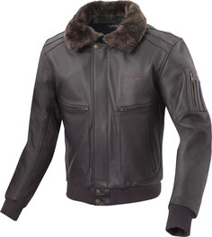 Кожаная куртка Bogotto Aviator с логотипом, темно-коричневый