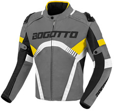 Мотоциклетная текстильная куртка Bogotto Boomerang водонепроницаемая, серый/желтый