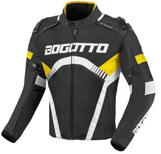 Мотоциклетная текстильная куртка Bogotto Boomerang водонепроницаемая, черный/желтый