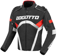 Мотоциклетная текстильная куртка Bogotto Boomerang водонепроницаемая, черный/красный