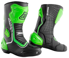 Мотоциклетные ботинки Bogotto Race-X с укреплением на лодыжке, черный/зеленый