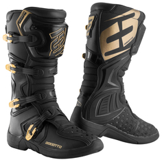 Ботинки для мотокросса Bogotto MX-5 с защитой голени, черный/золотистый