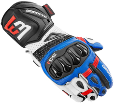 Мотоциклетные перчатки Bogotto Sugello с усиленной ладонью, синий/белый/красный