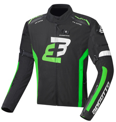 Мотоциклетная текстильная куртка Bogotto GPX водонепроницаемая, черный/зеленый