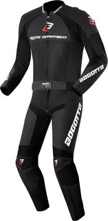 Двухкомпонентный кожаный костюм для мотоциклов Bogotto Losail с сетчатой подкладкой, черный