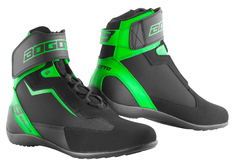 Мотоциклетные ботинки Bogotto Mix с укреплением на лодыжке, черный/зеленый