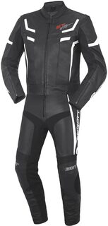 Двухкомпактный кожаный костюм Bogotto ST-Evo обтягивающий, черный/белый