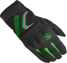 Мотоциклетные перчатки Bogotto F-ST с застежкой на липучке, черный/зеленый