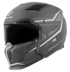 Шлем Bogotto Radic WN-ST с солнцезащитным козырьком, серый/черный