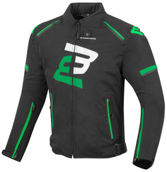 Мотоциклетная текстильная куртка Bogotto Sparrow водонепроницаемая, черный/зеленый