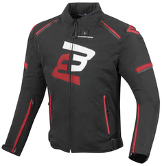 Мотоциклетная текстильная куртка Bogotto Sparrow водонепроницаемая, черный/красный