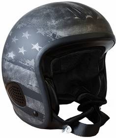 Реактивный шлем Bores Gensler Kult с логотипом, черный/белый/серебристый