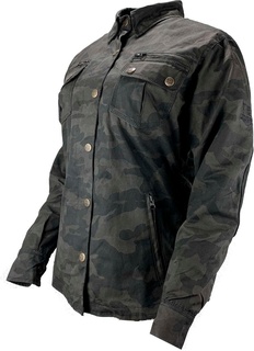 Мотоциклетная текстильные куртка Bores Military Jack с коротким воротником, черный/камуфляжный