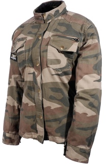 Мотоциклетная текстильная куртка Bores Military Jack с коротким воротником, камуфляжный