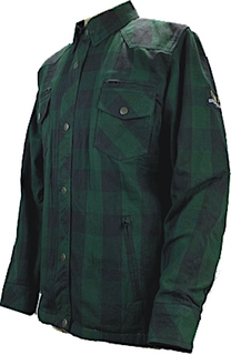 Мотоциклетная рубашка Bores Lumberjack Premium с длинным рукавом, темно-зеленый/черный