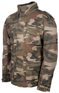 Мотоциклетная текстильная куртка Bores B-69 Military Camo с коротким воротником, коричневый/зеленый
