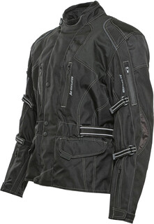 Мотоциклетная текстильная куртка Bores Emilio Touring с протектором спины, белый/черный