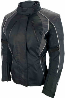 Мотоциклетная текстильная куртка Bores Shanon с коротким воротником, черный/серый