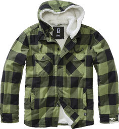 Куртка Brandit Lumber с капюшоном, черный/зеленый