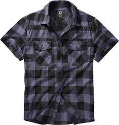Рубашка Brandit Checkshirt с коротким рукавом, черный/серый