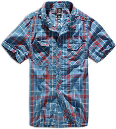 Рубашка Brandit Roadstar с коротким рукавом, красный/синий