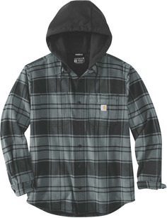 Рубашка Carhartt Flannel Fleece Lined Hooded, темно-серый
