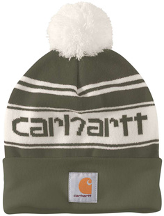 Шапка Carhartt Knit Cuffed Logo, зеленый