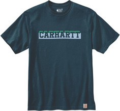 Футболка Carhartt Relaxed Fit Heavyweight Logo Graphic, темно-синий