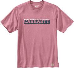 Футболка Carhartt Relaxed Fit Heavyweight Logo Graphic, розовый