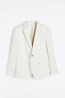 Пиджак H&amp;M Regular Fit Linen Jacket, светло-бежевый H&M