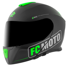 Шлем FC-Moto Novo Straight, черный/зеленый
