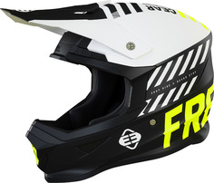 Шлем Freegun XP4 Danger для мотокросса, черный/белый/желтый