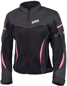 Куртка текстильная женская GMS Tara Mesh мотоциклетная, черный/розовый ГМС