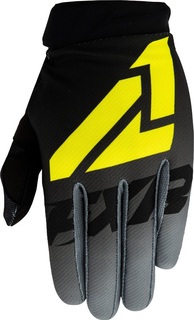 Перчатки FXR Clutch Strap MX Gear мотокроссовые, черный/серый/желтый