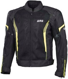Куртка текстильная GMS Samu Mesh мотоциклетная, черный/желтый ГМС