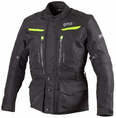 Куртка текстильная GMS Gear мотоциклетая, черный/неоновый ГМС