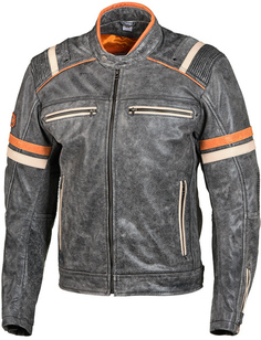 Куртка кожаная Grand Canyon Colby мотоциклетная, черный/оранжевый