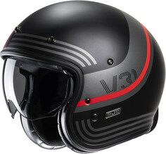 HJC V31 Byron Retro Реактивный шлем, черный/серый/красный