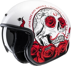 HJC V31 Desto Retro Реактивный шлем, белый/красный