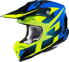 Шлем HJC i50 Argos для мотокросса, синий/желтый