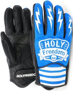 Перчатки перфорированные HolyFreedom Hotwheels мотоциклетные, черный/синий
