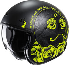 HJC V31 Desto Retro Реактивный шлем, черный/желтый