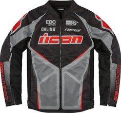 Icon Hooligan Ultrabolt Мотоцикл Текстиль куртка, черный/серый/красный