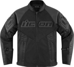 Куртка кожаная Icon Mesh AF мотоциклетная, черный