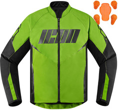 Куртка Icon Hooligan мотоциклетная, зеленый/черный